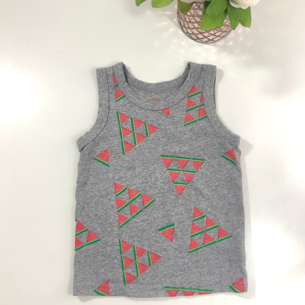 Cat & Jack Gray Watermelon Toddler Tank Top 18 mos